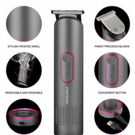 PRITECH PR-2888 Professional Hair Clipper Kit - USB Rechargeable, 600mAh Battery, IPX6 Waterproof Grooming Set