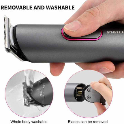 PRITECH PR-2888 Professional Hair Clipper Kit - USB Rechargeable, 600mAh Battery, IPX6 Waterproof Grooming Set