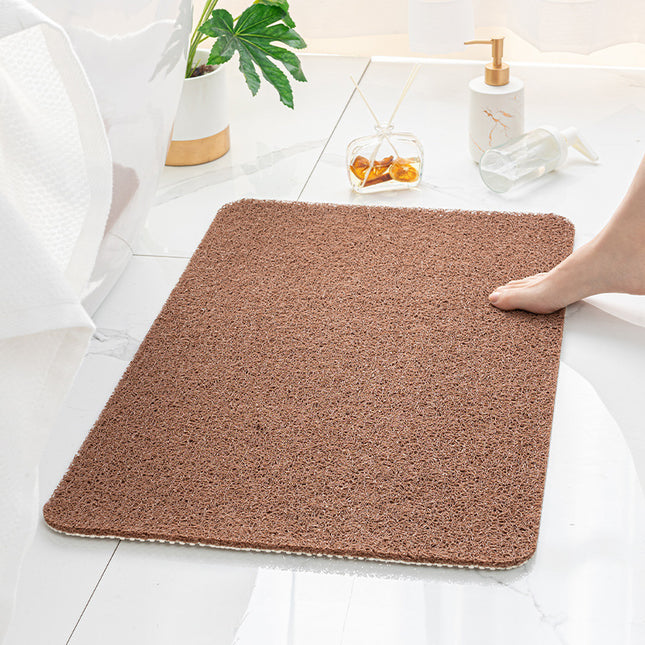 Brown Non-Slip Loofah-Style Bathroom Mat