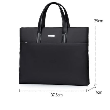Black Lightweight Business Tote Bag - Durable and Stylish for Work and Travel