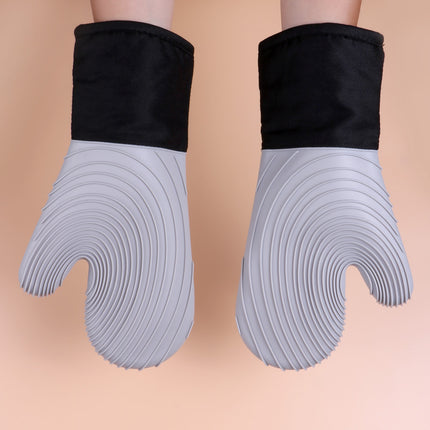 Red Spiral Pattern Silicone Oven Mitts - Heat Resistant and Non-Slip Design (1 Pair/2 PCS)