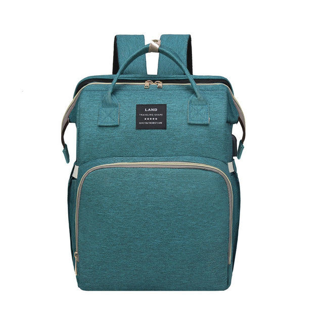 Multifunctional Diaper Backpack with Mosquito Net and Insulated Pockets
