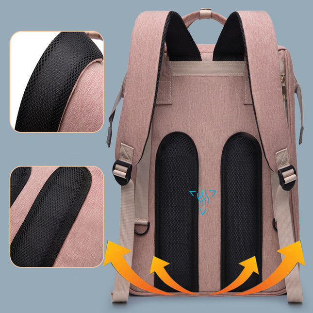 Multifunctional Diaper Backpack with Mosquito Net and Insulated Pockets – product detail