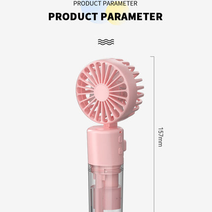Portable 4-Speed Mini Spray Fan with Moisturizing Function - F2 White (2PCS)