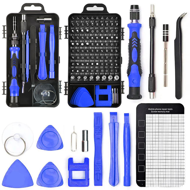 Blue 122-in-1 Precision Screwdriver Tool Kit for Electronics and DIY Repair V888-ELOSUNG15416