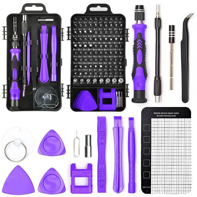 Purple 122-In-1 Precision Screwdriver Tool Kit for Electronics and DIY