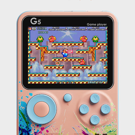 G5 Retro Handheld Game Console with 500 Classic Games - Sky Blue with gamepad