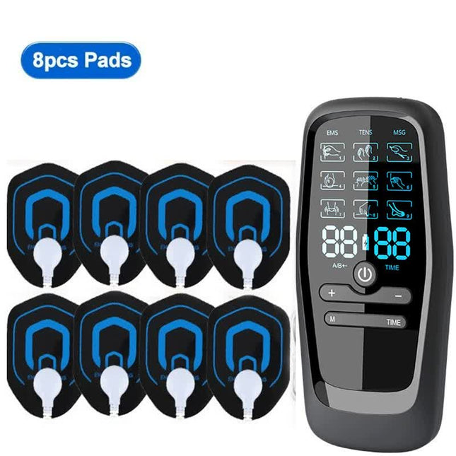 Dual Output EMS/TENS Massage Device with 9 Modes and Type-C Charging (8 Adhesive Pads) V888-ELOSUNG15456