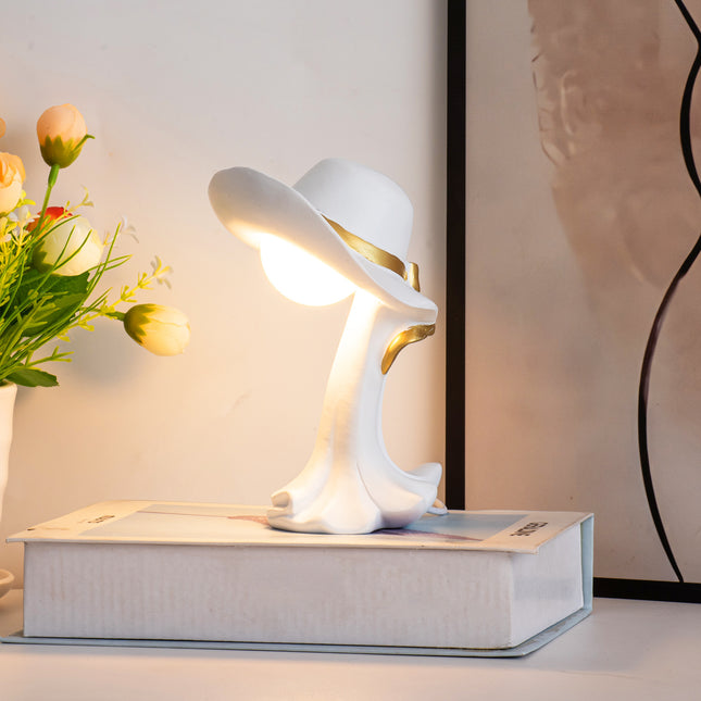 White Creative Cowboy Hat USB Table Lamp for Home and Office Decor V888-ELOSUNG15478