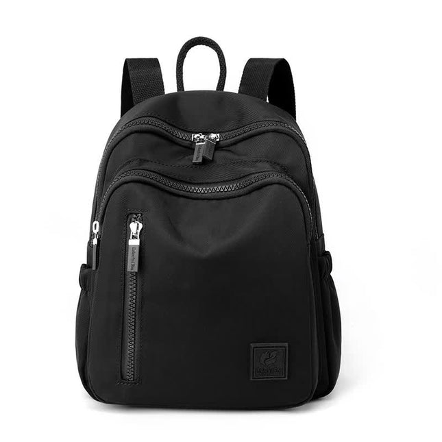 Black Mini Nylon Multi-Compartment Backpack