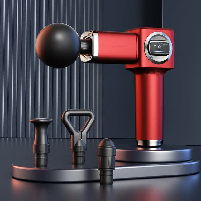 LC-007-Red Professional Massage Gun with LCD Display