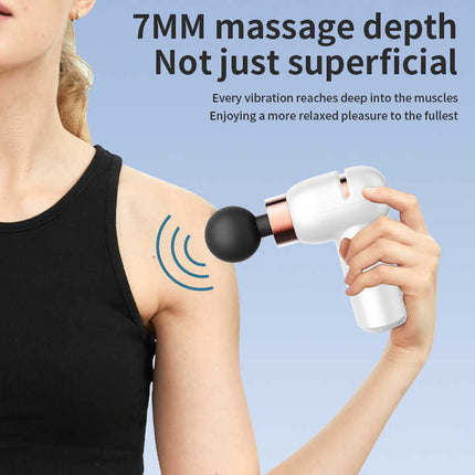 LC-005-White Portable Mini Massage Gun – shape and profile