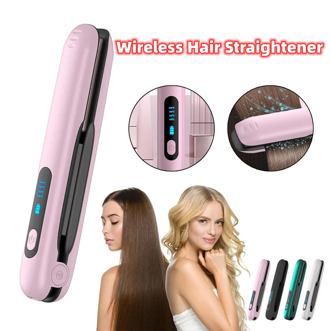 Green Wireless Rechargeable Hair Straightener with 5000mAh Battery – product detail