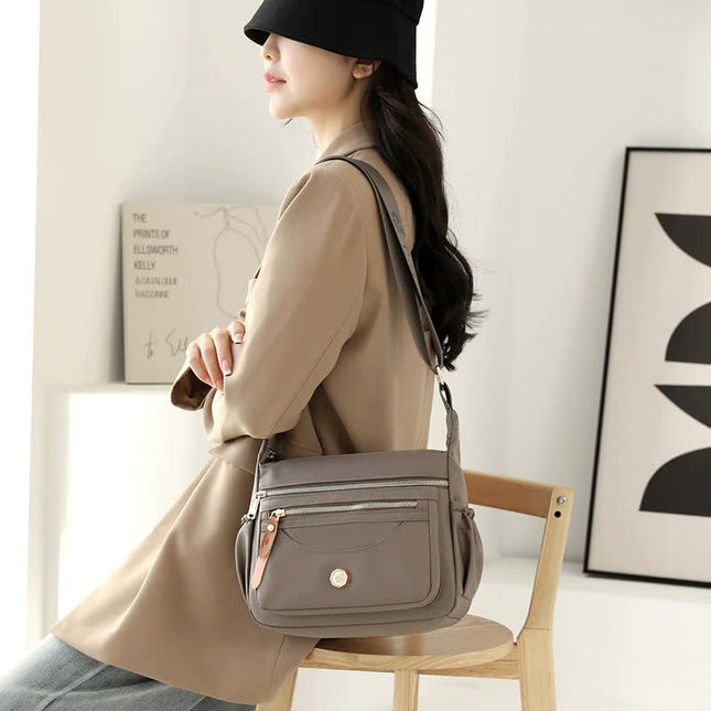 Gold Nylon Crossbody Bag with Multiple Compartments – product detail