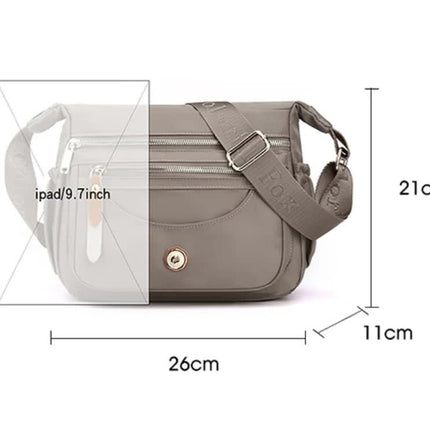 Dark Green Nylon Crossbody Bag with Multiple Compartments - Compact and Stylish Design
