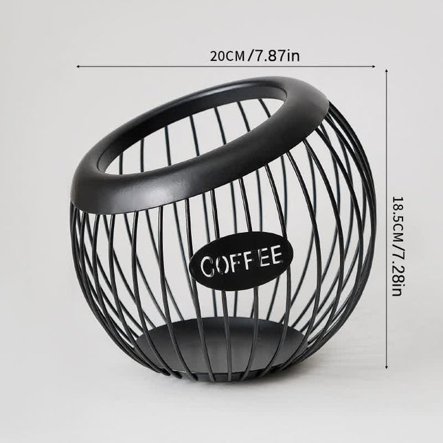 Black Handcrafted Coffee Capsule Storage Basket