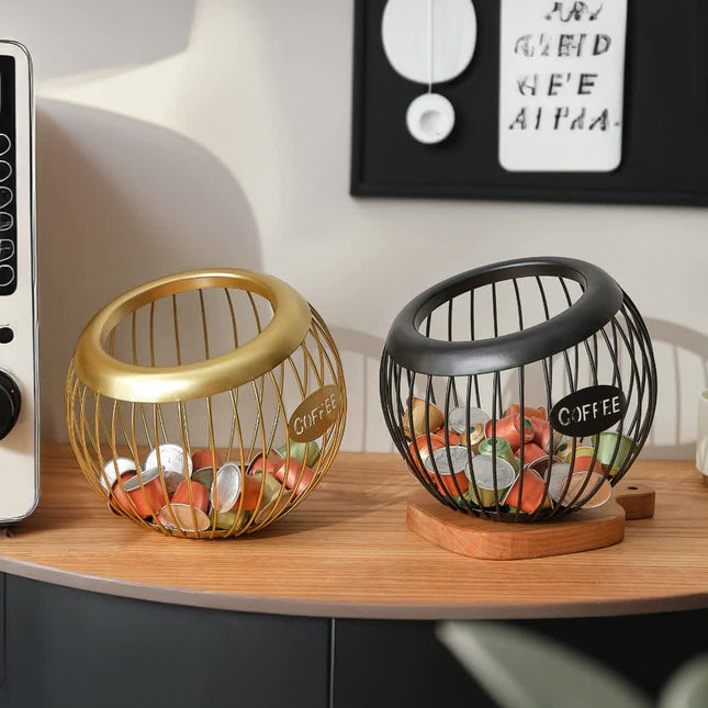 Black Handcrafted Coffee Capsule Storage Basket – product detail