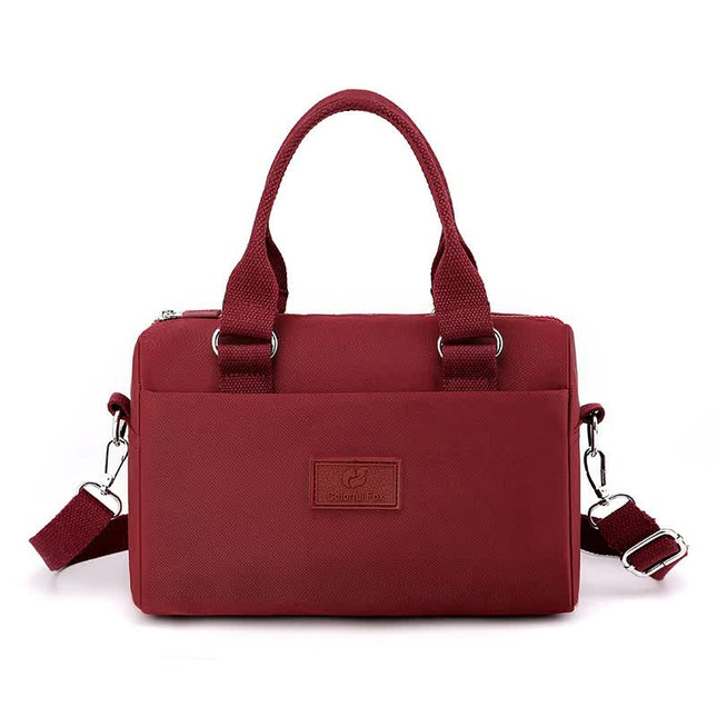 0486# Red Multifunctional Nylon Shoulder Bag