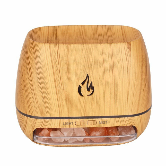 Wood Grain Color Himalayan Salt Flame Aroma Diffuser