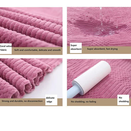 (2 PCS Light Pink) Coral Fleece Towel and Bath Towel Set - Ultra Soft, Absorbent, and Lint-Free for Home and Spa
