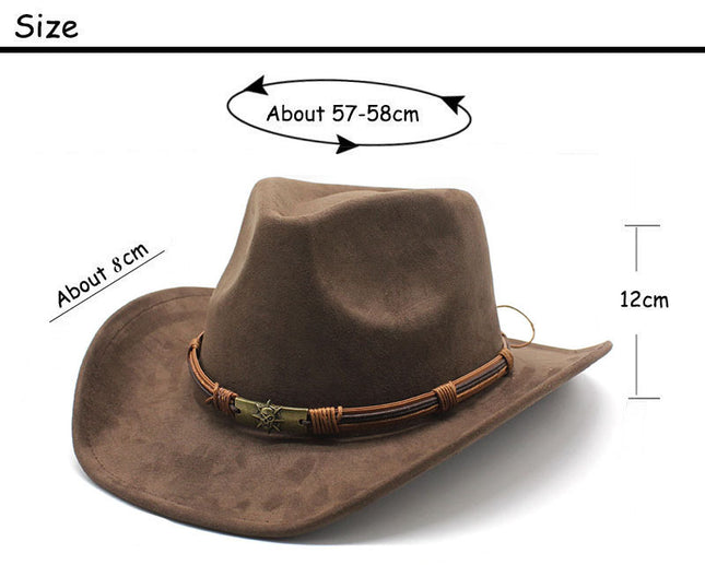 Gray Unisex Faux Suede Western Cowboy Hat – product detail
