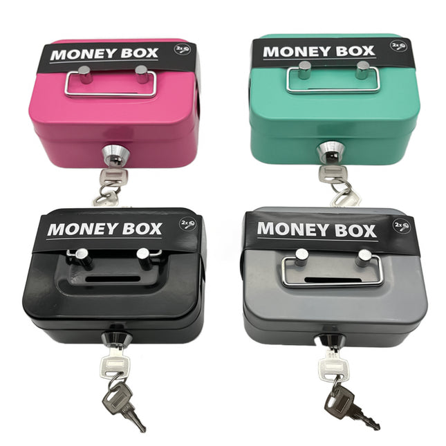 2PCS/Green Mini Lockable Cash Box with Handle