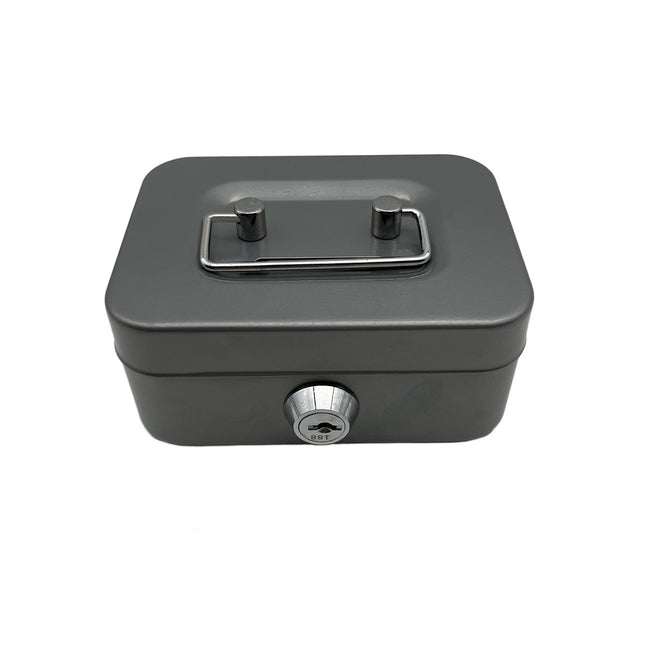 2PCS/Gray Mini Lockable Cash Box with Handle