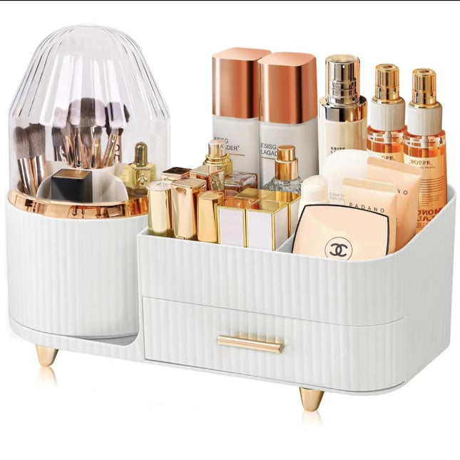 White Rotating Makeup Organizer Box