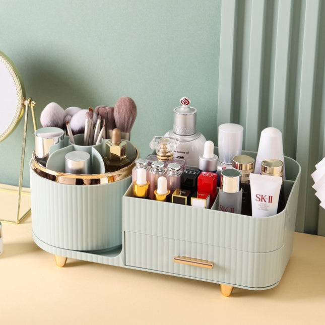 Green Rotating Makeup Organizer Box
