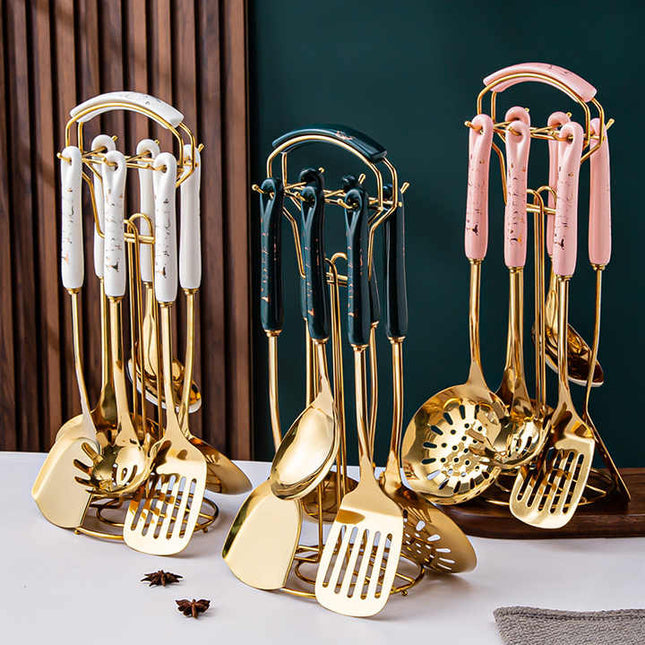 Black Gold Stainless Steel Kitchen Utensil Set – product detail