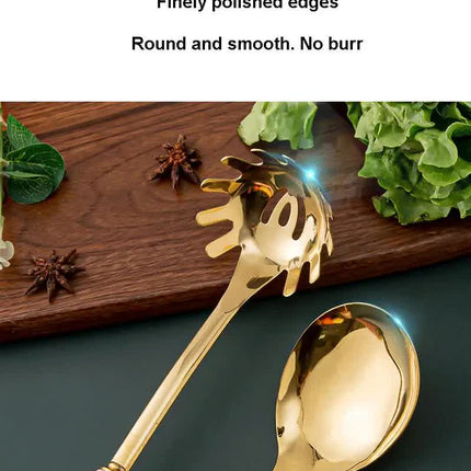 Black Gold Stainless Steel Kitchen Utensil Set - 7-Piece Golden Cooking Tools with Stand