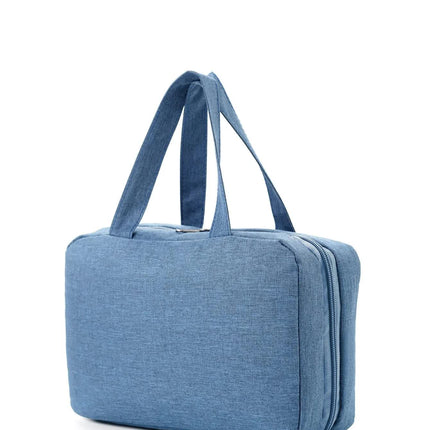 Gray Multipurpose Portable Travel Toiletry Bag - Waterproof Cosmetic Organizer with Zipper