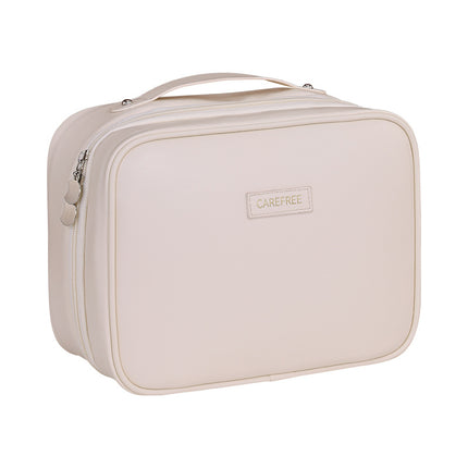 Black Premium 5-in-1 Multifunctional PU Spacious Cosmetic Bag Travel Organizer for Makeup, Toiletries, and Cosmetics