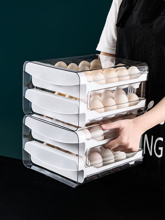 Clear Egg Storage Box with Two Layers