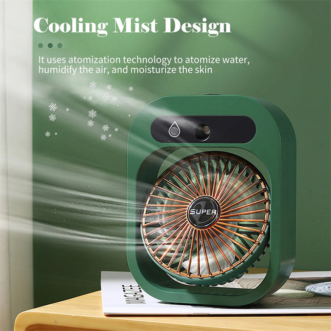 Portable USB Rechargeable Misting Fan Compact Personal Fan with Cooling Spray – product detail