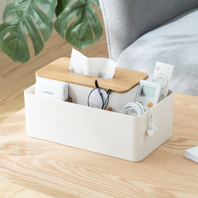 White Multifunctional Tissue Box Organizer – product detail