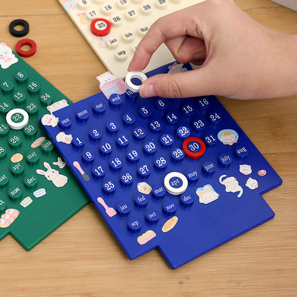 Red DIY Ring Perpetual Calendar - Creative Acrylic Desktop Calendar with Adjustable Rings