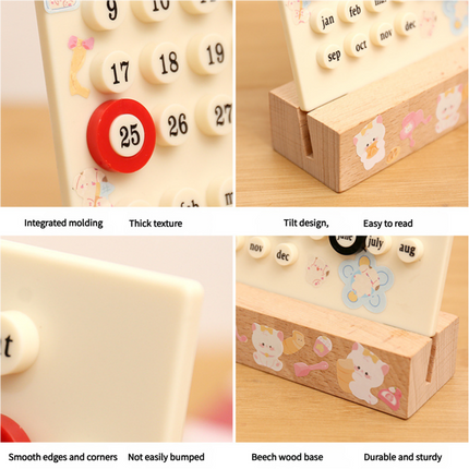 Blue DIY Ring Perpetual Calendar - Creative Acrylic Desktop Calendar with Adjustable Rings