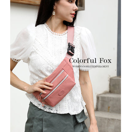 Pink Casual Chest Bag - Water-Resistant Compact Waist Pack for Women with Adjustable Strap