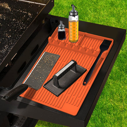 Orange Silicone BBQ Grilling Mat