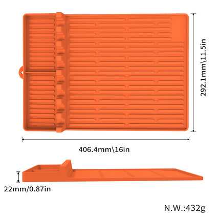 Orange Silicone BBQ Grilling Mat