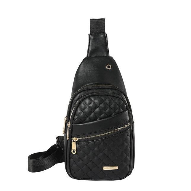 Black Women's Quilted Sling Bag