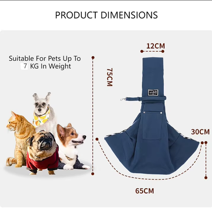 Nevy Blue Pet Sling Carrier Bag - Comfortable and Hands-Free Design