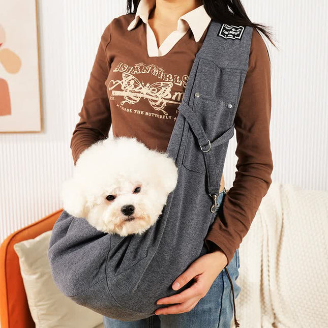 Grey Pet Sling Carrier Bag