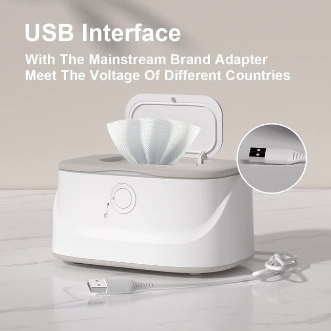 Grey USB-Powered Baby Wet Wipes Warmer – product detail