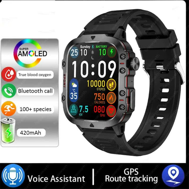 Beige Rugged Smart Fitness Watch – product detail