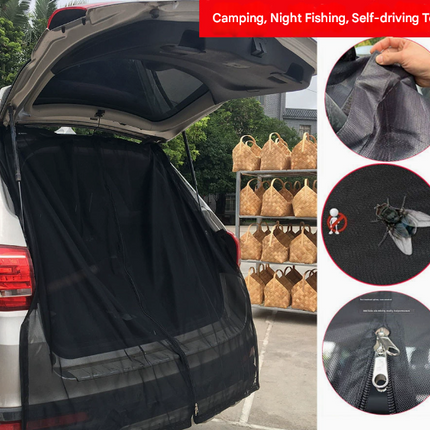 S Magnetic Car Tailgate Mosquito Net - Camping and Outdoor Bug Screen