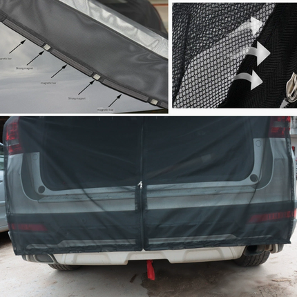 S Magnetic Car Tailgate Mosquito Net - Camping and Outdoor Bug Screen