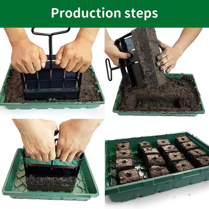 5x5 Soil Block Maker - Durable Handheld Gardening Tool for Seed Starting