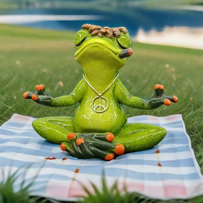 Zen Frog Meditation Figurine